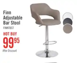 The Brick Finn Barstool with Swivel & Adjustable Seat, Vegan Leather Fabric, Metal - Beige offer