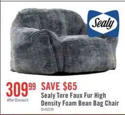The Brick Sealy Tore Faux Fur High Density Foam Bean Bag Chair - Blue offer