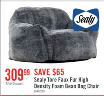 The Brick Sealy Tore Faux Fur High Density Foam Bean Bag Chair - Blue offer
