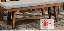 The Brick Cedar Dining Bench with Polyester Fabric, Pine Wood, Trestle-Base, 60W - Brown offer