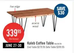 The Brick Kaleb 45 Rustic Coffee Table - Brown and Black with Metal Legs offer