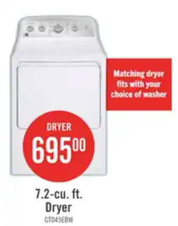 The Brick GE 7.2 Cu. Ft. Electric Dryer with SaniFresh Cycle - GTD45EBMRWS offer