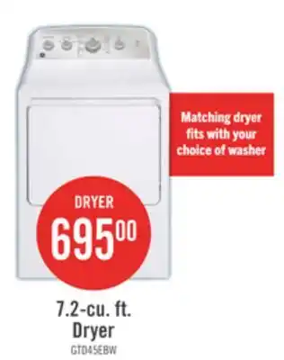 The Brick GE 7.2 Cu. Ft. Electric Dryer with SaniFresh Cycle - GTD45EBMRWS offer