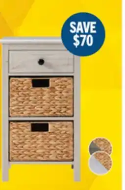 The Brick Jon 15.5 Chairside Table with 2 Baskets & Drawer - White Oak offer