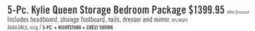 The Brick Kylie 5pc Bedroom Set with Storage Bed, Dresser & Mirror, Grey - Queen Size offer
