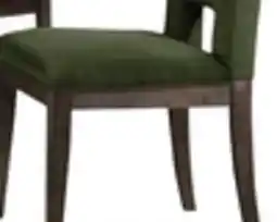 The Brick Zelda Dining Chair with Chenille Fabric - Green & Espresso Brown offer