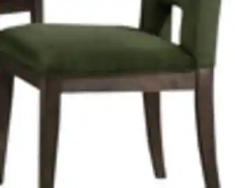 The Brick Zelda Dining Chair with Chenille Fabric - Green & Espresso Brown offer
