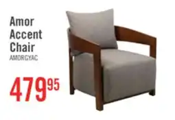 The Brick Amor 28.54 Fabric Accent Chair with Wood Arms and Legs - Grey offer