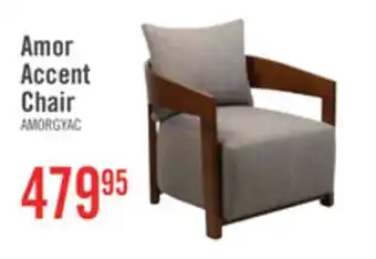 The Brick Amor 28.54 Fabric Accent Chair with Wood Arms and Legs - Grey offer