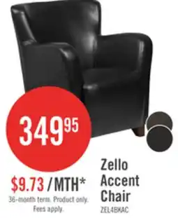 The Brick Zello 29.92 Faux Leather Accent Chair with Wood Legs - Black offer