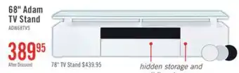 The Brick Adam 68 Modern TV Stand with Storage and Cable Management for TVs up to 75- White offer