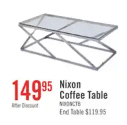 The Brick Nixon 47.25 Modern Glass Top Coffee Table - Chrome with Metal Base offer