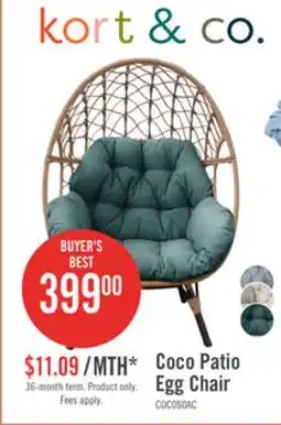 The Brick Coco Egg Outdoor Patio Chair - Hand-Woven Resin Wicker, UV & Weather Resistant - Green offer