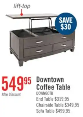 The Brick Downtown 48 Modern Lift Top Coffee Table with Storage and Casters - Grey Brown Wood offer