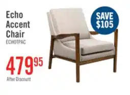 The Brick Echo 27.95 Fabric Accent Chair with Wood Arms and Legs - Beige offer