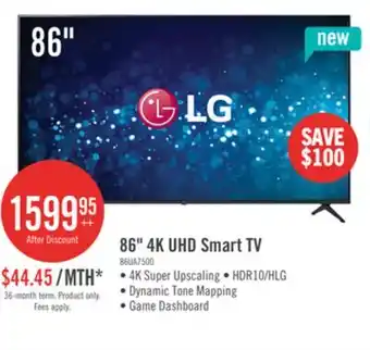The Brick LG 86 UA75 4K Smart TV offer
