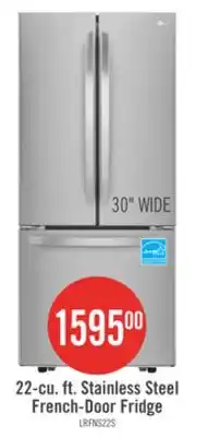 The Brick LG 30 22 Cu. Ft. French-Door Refrigerator - Smudge Proof Stainless Steel - LRFNS2200S offer