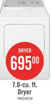 The Brick Whirlpool 7 Cu. Ft. Electric Dryer - White - YWED4815EW offer