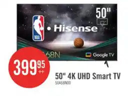 The Brick Hisense 50 4K UHD HDR10 Dolby Vision 60Hz Google Smart TV (50A68N) offer