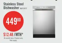 The Brick Midea 24 Front-Control Dishwasher with Interior Light - MDF24P2BST offer
