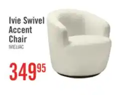 The Brick The Brick Ivie 28.7 Chenille Boucle Fabric Curved Swivel Accent Chair - White offer