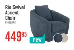 The Brick Rio 34.5 Chenille Fabric Swivel Accent Chair - Blue offer