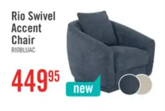 The Brick Rio 34.5 Chenille Fabric Swivel Accent Chair - Blue offer
