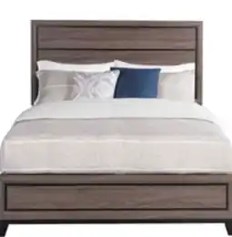 The Brick Kate Panel Bed with Headboard & Frame, Grey/Brown - Queen Size offer