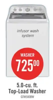 The Brick GE 5 Cu. Ft. Top-Load Infusor Washer with SaniFresh - GTW580BMRWS offer