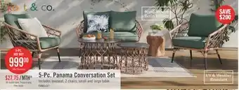 The Brick Kort & Co. Panama 5-Piece Patio Conversation Set offer