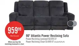 The Brick Atlantis 90 Fabric Zero Gravity Power Reclining Sofa - Dark Grey offer
