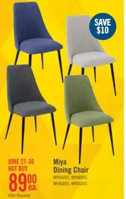 The Brick Miya Dining Chair with Polyester Fabric, Metal - Navy Blue offer