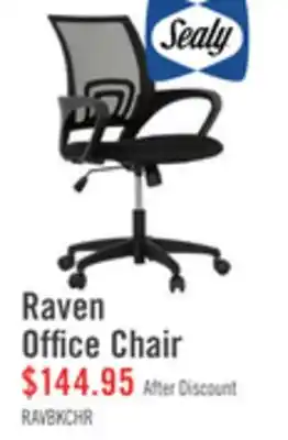 The Brick Sealy Raven 25.2 Adjustable Ergonomic Office Chair with Mesh Padding - Black offer