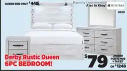 Surplus Furniture Derby Rustic White 6 Piece Queen Bedroom Set offer
