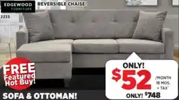 Surplus Furniture Grey 2PC Sofa & Ottoman offer