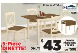 Surplus Furniture Cream & Oak 3-Piece Dinette Set offer