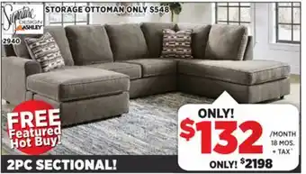 Surplus Furniture O'Phannon Putty 2Pc Sectional offer