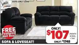Surplus Furniture Simplejoy Onyx Sofa & Loveseat offer