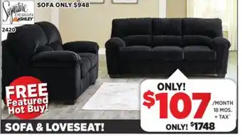 Surplus Furniture Simplejoy Onyx Sofa & Loveseat offer