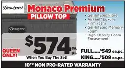 Surplus Furniture Monaco Premium Queen Mattress Set offer