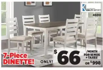 Surplus Furniture Melbourne 7-Piece Dinette Set offer