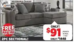 Surplus Furniture Gardiner Pewter 2PC Sectional offer