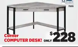 Surplus Furniture Grey & Black Metal Corner Computer Desk offer