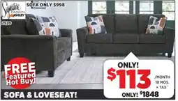 Surplus Furniture Erinslane Dusk Sofa & Loveseat set offer