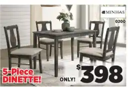 Surplus Furniture Kaylee Weather Grey 5 Piece Dinette offer
