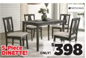Surplus Furniture Kaylee Weather Grey 5 Piece Dinette offer