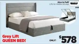Surplus Furniture Grey Lift Platform Complete Queen Bed with Storage offer