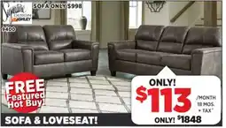 Surplus Furniture Navi Smoke Sofa & Loveseat Set offer
