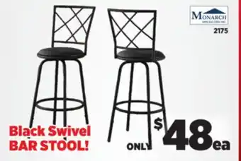 Surplus Furniture Black Swivel Bar Stool offer