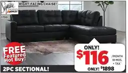 Surplus Furniture Barlin Mills Carbon 2-Piece RIGHT Chaise Sectional offer